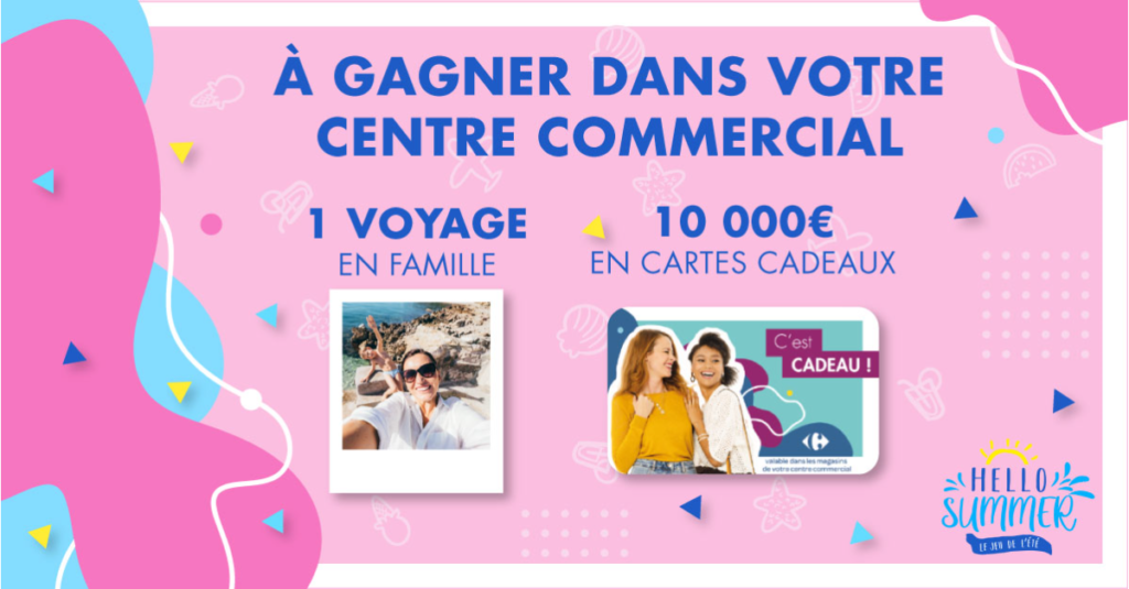 Jeu de l'été 2020 HELLO SUMMER 10000 euros de cartes cadeaux et 1 voyage en Famille à Gagner du 25 Juin au 14 Juillet 2020